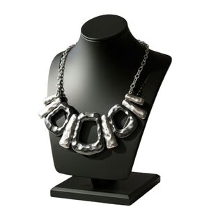 Black & Silver Design Stone Necklace